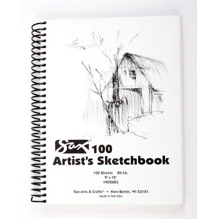 100 Artist's Sketchbook, 80 Lb, 9 X 12 Inches, White